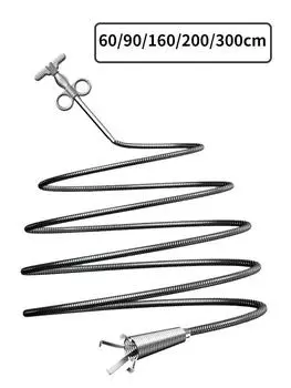 Инструмент для прочистки канализационных труб Snake Spring Pipe Dredging Tool Инструмент для прочистки канализации в ванной комнате Кухонные принадлежности Инструменты для чистки 60cm white