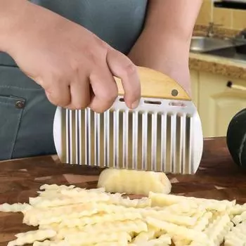 Инструмент для прополки трещин, лезвие из нержавеющей стали, с деревянной ручкой, волнообразное лезвие