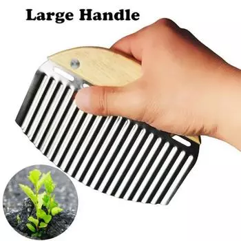 Инструмент для прополки трещин, нержавеющая сталь, лезвие, прополка с деревянной ручкой, волнообразное лезвие, ручной инструмент для прополки тротуарных камней