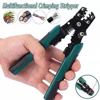 Инструмент для проводов, многофункциональные клещи для зачистки клемм, используемые для обжимной клеммы для резки кабеля зелёный