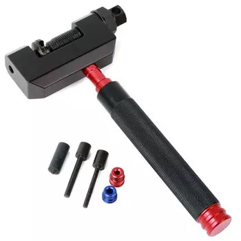 Инструмент для работы с цепями DRC Pro Размер цепи Совместим с герметичной цепью Дополнительные детали можно хранить в рукоятке Замена цепи Обрезка цепи Запрессовка цепи красный