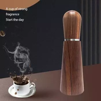 Инструмент для раздачи эспрессо с держателем Нержавеющая сталь 304 8 игл Ручка из натурального дерева Ручка для порошка кофе эспрессо Мешалка Дистрибьютор Barista A темный кофе