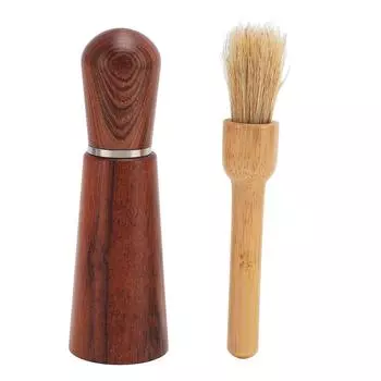 Инструмент для раздачи кофе, деревянная 304 нержавеющая сталь, 4 иглы, мешалка для кофе с щетиной для