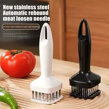 Инструмент для размягчения мяса из нержавеющей стали с 24 лезвиями для говядины, курицы, стейка, свинины, кухонного мяса чёрный