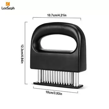 Инструмент для размягчения мяса с 48 игольчатыми лезвиями из нержавеющей стали, размягчение стейка, курицы, птицы, индейки, говядины, кухонные гаджеты чёрный