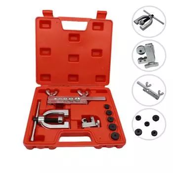 Инструмент для развальцовки медных труб, расширитель с зажимом 3/16 дюйма, 1/4 дюйма, 5/16 дюйма, 3/8 дюйма, 1/2 дюйма, набор инструментов для развальцовки латунных и алюминиевых труб