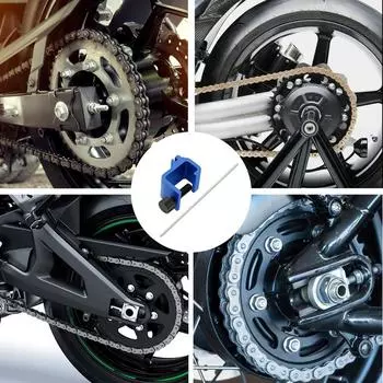 Инструмент для регулировки цепи мотоцикла Профессиональный гоночный инструмент для регулировки натяжения цепи мотоцикла Алюминиевый сплав Портативный Быстрый Точный синий