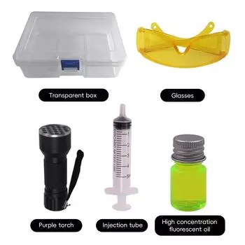 Инструмент для ремонта автокондиционеров R134a, детектор утечки хладагента, УФ-краситель, флуоресцентный инструмент для обнаружения утечек