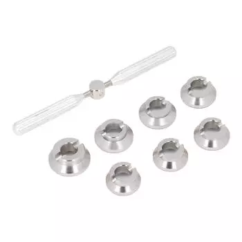 Инструмент для ремонта часов Fix 7 Dies Open Tools Steel Gear Back Cover Clock Repair Kit Aluminum Alfol для