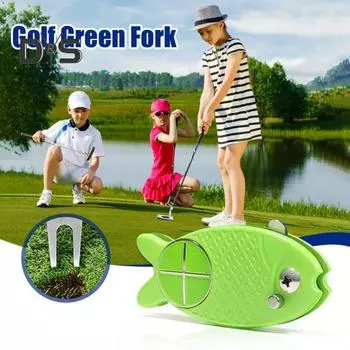 Инструмент для ремонта дерна для гольфа Инструмент для ремонта дерна из нержавеющей стали с магнитным маркером мяча Складной металлический зеленый инструмент с выдвижной кнопкой Аксессуар для гольфа оранжевый