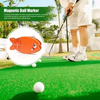 Инструмент для ремонта дерна для гольфа Инструмент для ремонта дерна из нержавеющей стали с магнитным маркером для мячей зелёный