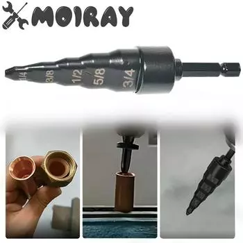 Инструмент для ремонта кондиционера, расширитель медных труб, набор сверл для обжима, 5 в 1, расширитель медных труб для ручной дрели с шестигранной ручкой