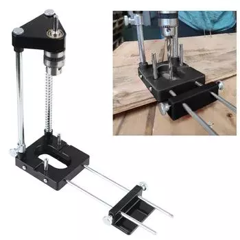 Инструмент для ремонта Локатор сверла Портативный направляющий инструмент для деревообработки Перфоратор из алюминиевого сплава Локатор шаблона сверла Удобный держатель сверла Black