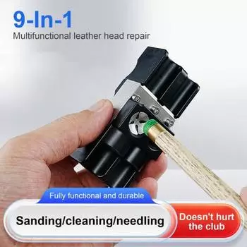 Инструмент для ремонта наконечника кия для бильярда 9-в-1 шлифовальный станок для наконечника кия для бильярда Формовщик кия для бильярда Полировщик Портативные аксессуары для бильярдных киев чёрный