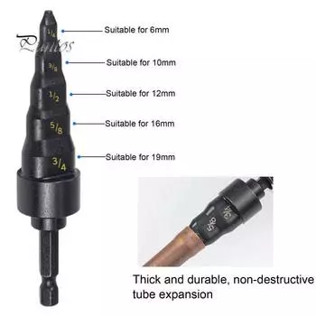 Инструмент для ремонта расширителя труб 1/4 с шестигранной ручкой, высокоэффективный 5 в 1 инструмент для ремонта расширителя труб кондиционера холодильника мягкая медная трубка 1pc