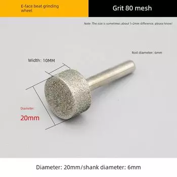 Инструмент для резьбы по нефриту Плоская вязаная алмазная шлифовальная головка Шлифовальный круг E Лицо ракетки Ракетка Tuo Нефрит Изумруд Агат Полировка Пилинг Шлифовальная головка Coarse sand diameter 20mm rod 6mm