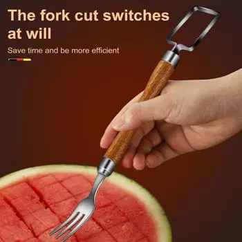 Инструмент для резки арбуза, автоматические вилки для фруктов из нержавеющей стали, кухонный гаджет, вилки для резки арбуза с двойной головкой L