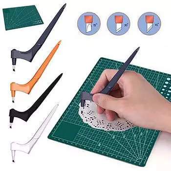 Инструмент для резки поделок Вращающееся на 360 градусов лезвие Нож для поделок Ручка-резак из нержавеющей стали жёлтый