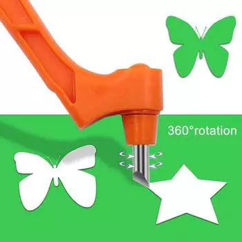 Инструмент для резки поделок, вращающееся на 360 градусов лезвие, нож для поделок из нержавеющей стали, ручка-резчик с 15, 30, 45-градусными гравировальными головками и пластиной для поделок своими руками жёлтый