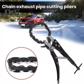 Инструмент для резки выхлопной трубы автомобиля, цепной резак для выхлопных труб, эргономичная конструкция ручки, многоразовый многоколесный лезвие, резак для трубок чёрный