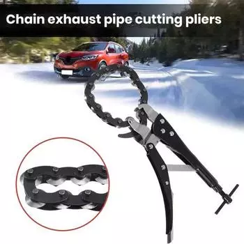 Инструмент для резки выхлопной трубы автомобиля, цепной резак для выхлопных труб, эргономичная конструкция ручки, многоразовый многоколесный лезвие, резак для трубок чёрный