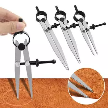 Инструмент для рукоделия из кожи DIY S/M/L, стальной разделитель крыльев, компас, измеритель расстояния, регулируемый чертилка