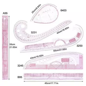 Инструмент для самостоятельного изготовления выкройки одежды, французская метрическая линейка, мягкая градуировочная линейка, линейка для портного, шаблон для чертежа, швейные принадлежности