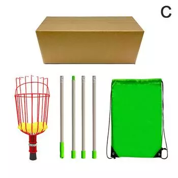 Инструмент для сбора фруктов Садовый инструмент для сбора фруктов с сумкой для хранения Улавливатель фруктов для вишни, ягоды, апельсина, лимона, груши