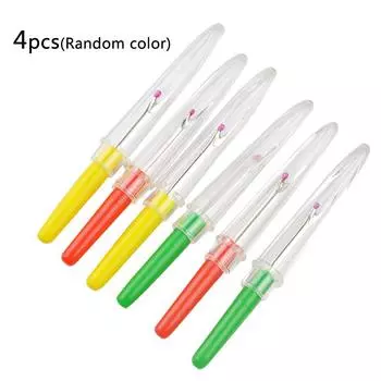 Инструмент для шитья Пластиковая ручка Вспарыватель для поделок Нитяной резак Вспарыватель для поделок Пластиковая ручка Вспарыватель для поделок Край лезвия колпачка Чистый колпачок 4 pcs