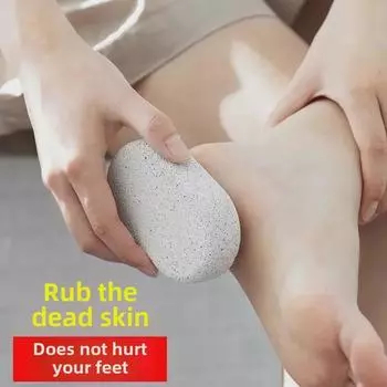 Инструмент для шлифовки стоп из вулканического камня - средство для удаления омертвевшей кожи и мозолей для педикюра и ухода за пятками 1 piece светло-серый