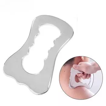 Инструмент для скребкового массажа Гуа Ша из нержавеющей стали, нож для расслабления мышц, фасции - инструменты IASTM, отличный инструмент для мобилизации мягких тканей серебряный