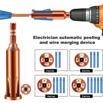 Инструмент для скручивания проводов, инструмент для зачистки проводов, высокая твердость, нержавеющий, простой в эксплуатации, универсальный привод для электрической дрели, разъем для скручивания проводов зелёный
