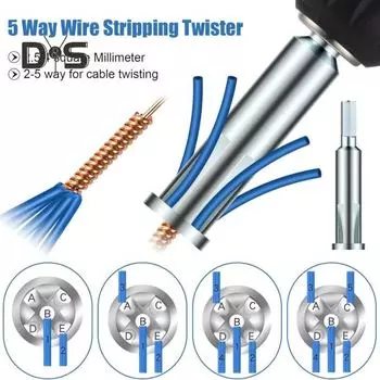 Инструмент для скручивания проводов, инструмент для зачистки кабеля, простой в использовании, портативный, универсальный, профессиональный инструмент для зачистки кабеля для электрика 3pcs