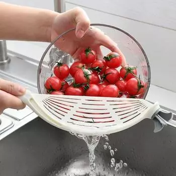 Инструмент для слива кастрюля сито кастрюля сушилка для мытья риса для домашней кухни легкое сито пластиковый многофункциональный дуршлаг инструменты розовый
