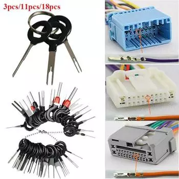 Инструмент для снятия автомобильных клемм, съемник обжимных разъемов электрической проводки, комплект экстракторов для автомобильных разъемов, инструменты для ремонта автомобильных разъемов 3pcs