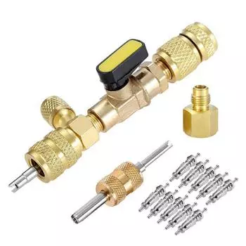 Инструмент для снятия и установки сердечника клапана R410A R22 Инструменты для ремонта кондиционера с двойным размером SAE 1/4 дюйма 5/16 дюйма Система HVAC CHINA