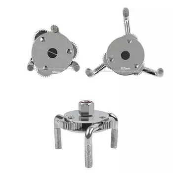 Инструмент для снятия масляного фильтра, регулируемый магнитный 3-х кулачковый ключ для масляного фильтра, универсальный инструмент для снятия ключа для автомобилей, мотоциклов серебряный