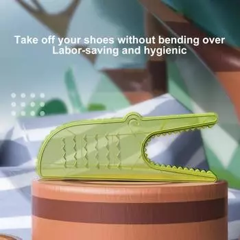 Инструмент для снятия обуви в мультяшной форме, удобный съемник обуви U-образной формы для дома и улицы зелёный