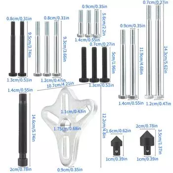 Инструмент для снятия рулевого колеса Съемник рулевого колеса 46 шт. Рулевое колесо из хром-ванадиевой стали серебряный