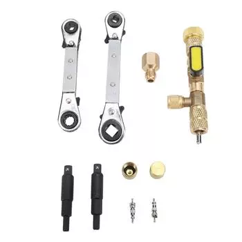 Инструмент для снятия сердечника клапана с двойным размером SAE 1/4 дюйма и 5/16 дюйма Инструмент для установки съемника сердечника клапана f 32pc Set