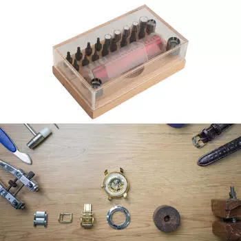 Инструмент для снятия заводной головки часов с красной ручкой и практичным футляром для хранения