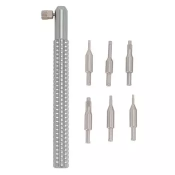 Инструмент для снятия заводной головки с 6 сменными головками Инструмент для ремонта заводной головки наручных часов для часовщика