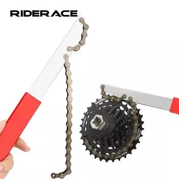 Инструмент для снятия звездочки маховика велосипеда с цепным хлыстом с длинной ручкой, ключ для снятия звездочки кассеты MTB, инструменты для ремонта велосипеда красный