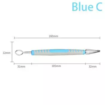 Инструмент для создания текстуры керамики, нож для резьбы по дереву, пластиковая ручка ручной работы, двухголовый кольцевой нож для резьбы по глине, инструмент для тонкой резьбы C