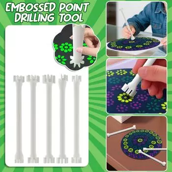 Инструмент для стиплинга цветов, стиплинговые кисти с двойной головкой в форме 5 лепестков для рисования, рельефной лепки и поделок своими руками One Size