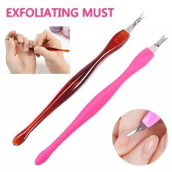Инструмент для стрижки ногтей Нержавеющая сталь Практичный V-образный пилинг Маникюр Вилка для удаления омертвевшей кожи Инструмент для педикюра 3 шт. Лопатка для удаления омертвевшей кожи Ручная работа 3pcs