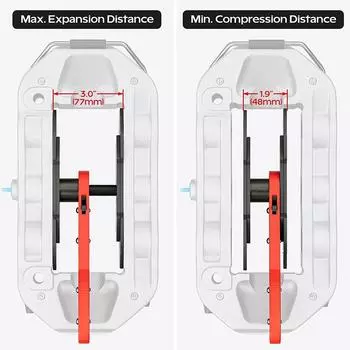 Инструмент для сжатия тормозного суппорта, поворотный 360-градусный храповой расширительный ключ, прочный пресс для автомобильных колодок, храповой расширитель поршня красный