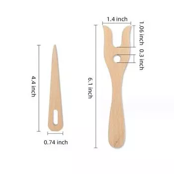 Инструмент для ткачества гобелена с большой иглой, ткацкий станок с вилкой из бука светло-коричневого