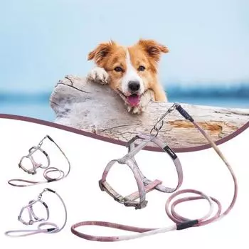 Инструмент для тяги поводка для собаки, регулируемый нагрудный ремень, комплект поводка и шлейки для собаки S синий