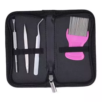 Инструмент для удаления клещей для домашних животных, зажим для вшей, блох, вилка, расческа, пинцет из нержавеющей стали для кошек и собак